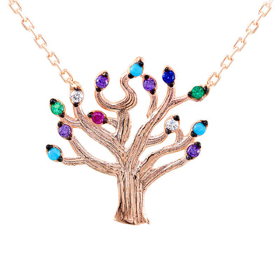 blossoming-into-spring-with-colourful-leaves-rose-gold-plated-silver-tree-necklace