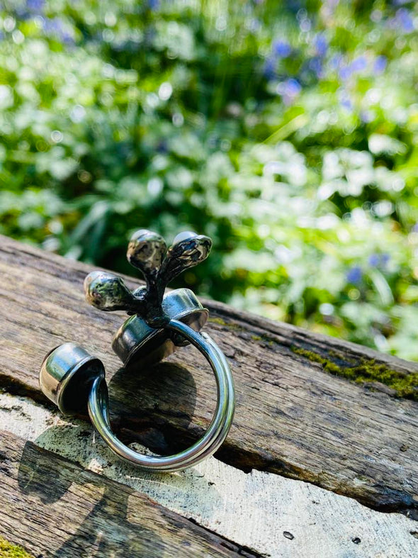 Ground Yourself Jasper Silver Adjustable Ring  backside
