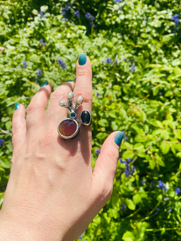 Ground Yourself Jasper Silver Adjustable Ring  on hand