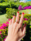 rose gold plated ring on hand