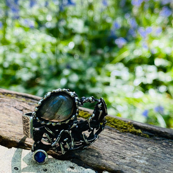 Third Eye Opener Labradorite Silver Adjustable Ring