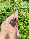 Third Eye Opener Labradorite Silver Adjustable Ring on hand 1