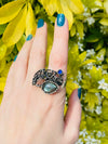 Third Eye Opener Labradorite Silver Adjustable Ring on hand