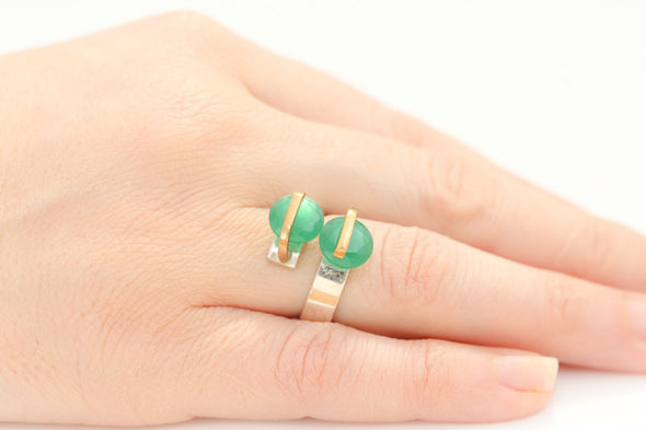 alter-ego-twin-green-crystals-adjustable-silver-ring-1