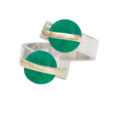 alter-ego-twin-green-crystals-adjustable-silver-ring