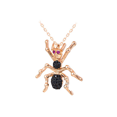 black-widow-spider-rose-gold-plated-silver-necklace