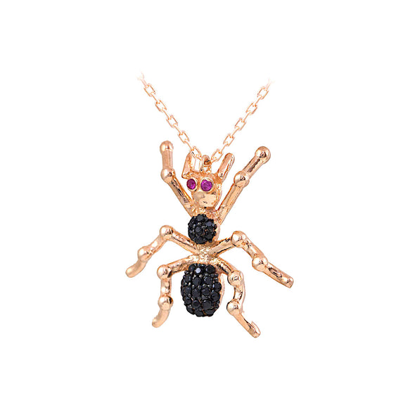 black-widow-spider-rose-gold-plated-silver-necklace