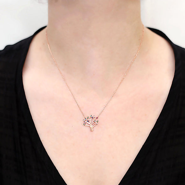 blossoming-into-spring-with-colourful-leaves-rose-gold-plated-silver-tree-necklace-1