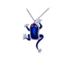 Blue Comedian Frog Silver Necklace