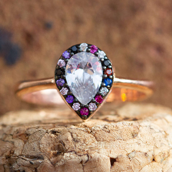 delicious-rainbow-pear-rose-gold-plated-silver-ring-2