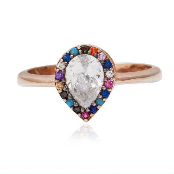 delicious-rainbow-pear-rose-gold-plated-silver-ring