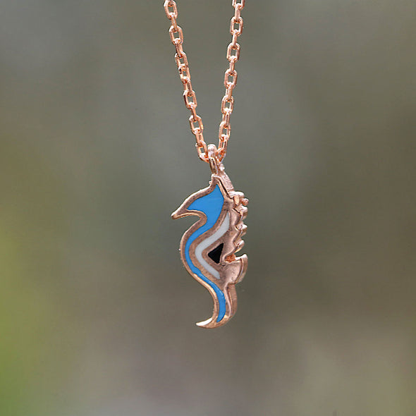 drift-with-me-along-the-shores-of-brighton-rose-gold-plated-blue-sea-horse-silver-necklace-2