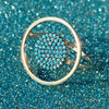 Energy Recharging Turquoise Circle Adjustable Silver Ring-1