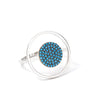 Energy Recharging Turquoise Circle Adjustable Silver Ring