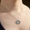 EverGreen Wreath Silver Necklace-Model