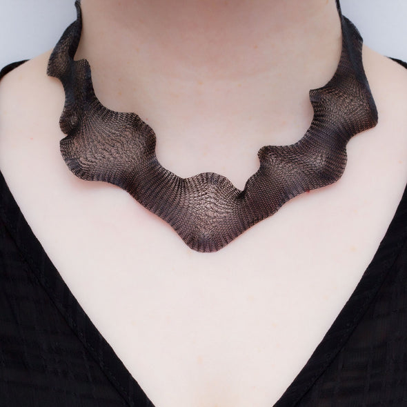 Shape Shifter Titanium Mesh Black Colour Mouldable Necklace