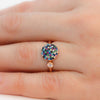 Uplifting Rainbow Crystal Circle Rose Gold Plated Silver Adjustable Ring