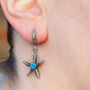 "Make a Difference" Starfish Silver Dangly Earrings
