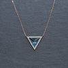 Maslow’s Pyramid of Needs Rose Plated Sky Blue Silver Necklace