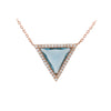 Maslow’s Pyramid of Needs Rose Plated Sky Blue Silver Necklace