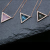 Maslow’s Pyramid of Needs Rose Plated Sky Blue Silver Necklace