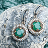 Milgrain Lover Emerald Green Silver Dangly Earrings-2