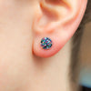 Glorious Rainbow Circle Silver Stud Earrings