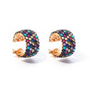 Step Up and Step Forward Rose Gold Plated Silver Rainbow Hoop Earrings