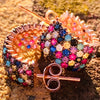 Step Up and Step Forward Rose Gold Plated Silver Rainbow Hoop Earrings-2