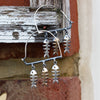 Swim Against the Current Fish Silver Hoop Earrings-1