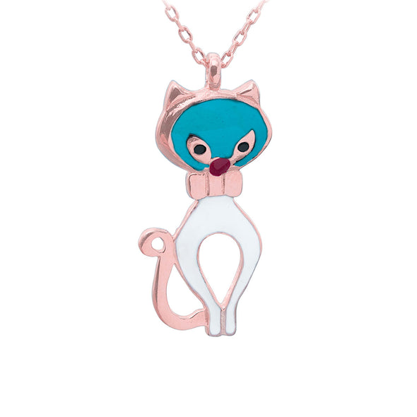 turquoise-head-purr-meow-rose-gold-plated-silver-cat-necklace