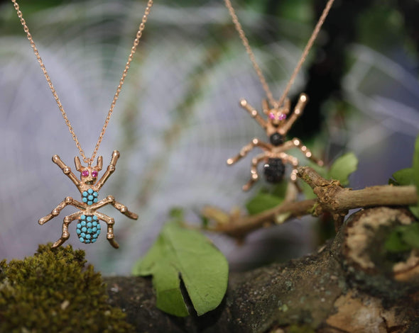 turquoise-jumping-spider-rose-gold-plated-silver-necklace-3