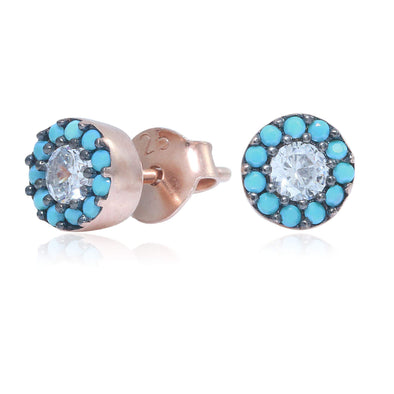 heal-my-soul-turquoise-halo-rose-gold-plated-stud-silver-earrings