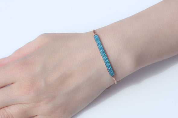 keep-calm-and-wear-turquoise-rose-gold-plated-silver-bracelet-1