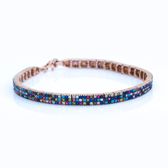 storm-repeller-rainbow-three-row-rose-gold-plated-silver-bracelet-2