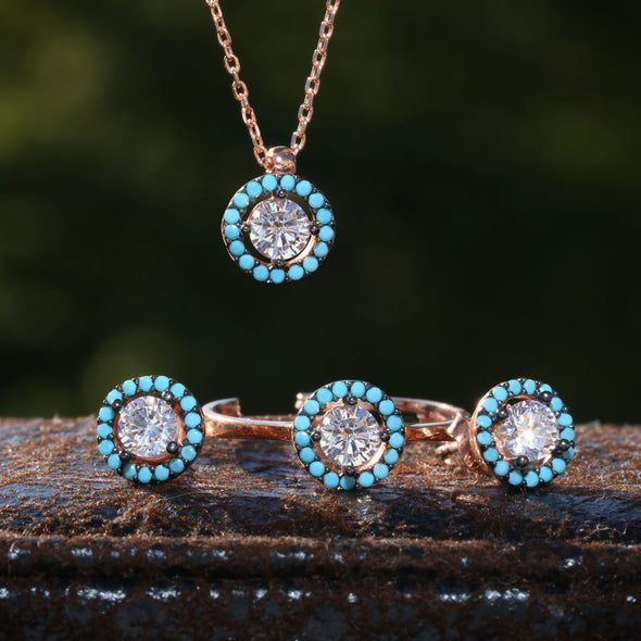 turquoise-hula-hoop-rose-gold-plated-silver-stud-earrings-2